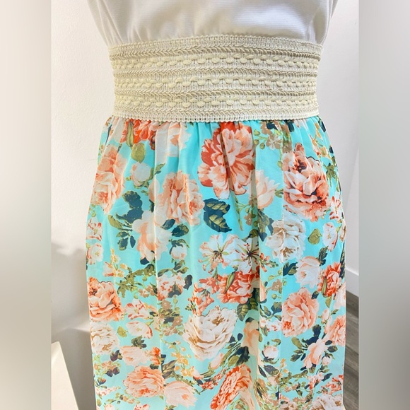 Wild Daisy Strapless Midi Floral Print Women Dress Size Large - Picture 4 of 5